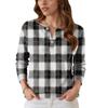 Women's Fashion Long Sleeve Plaid Geometric Print Top Elegant Casual Top