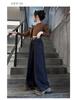 Winter 2025 Girls' Fleece-Lined Wide-Leg Jeans - Warm, Solid Color, Casual Long Pants