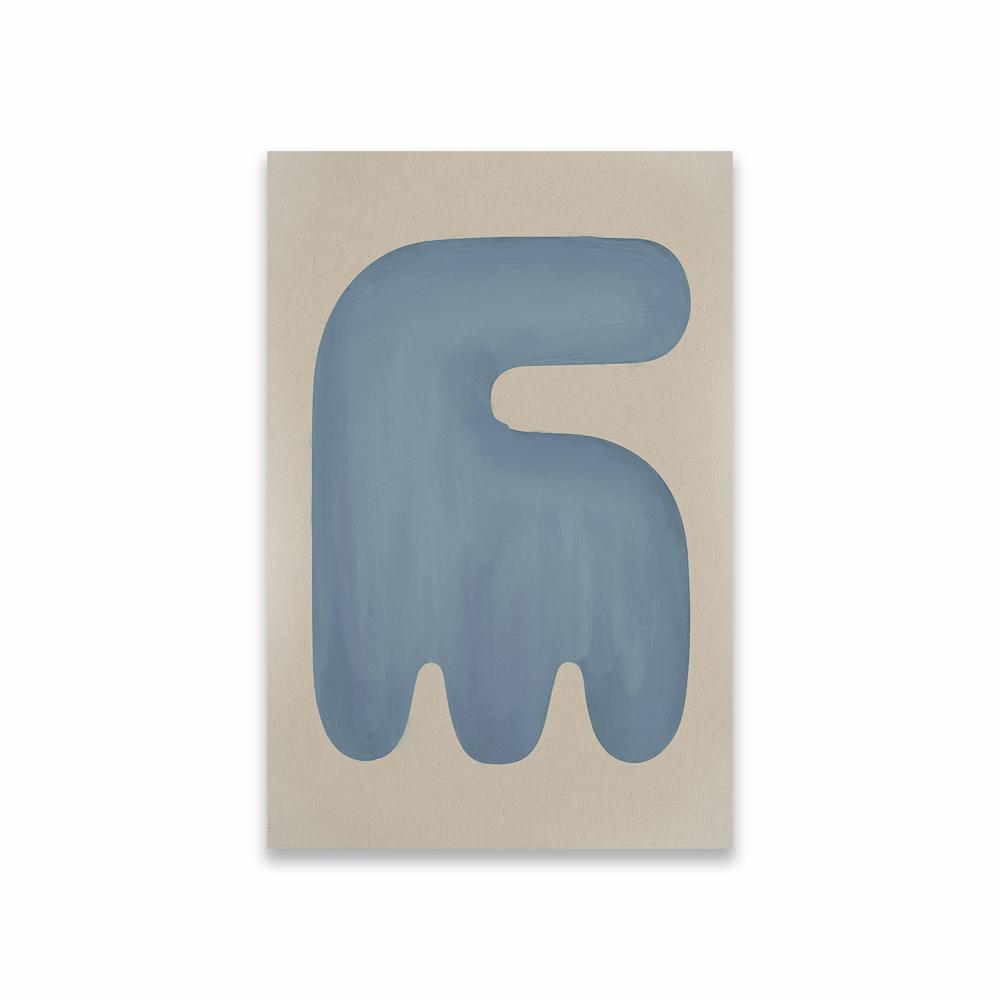 Mid-Century Geometric Polygon Neon Blue Abstract Shapes Illustration Poster Minimalism Bohemian Colorful Print Living Room Decor