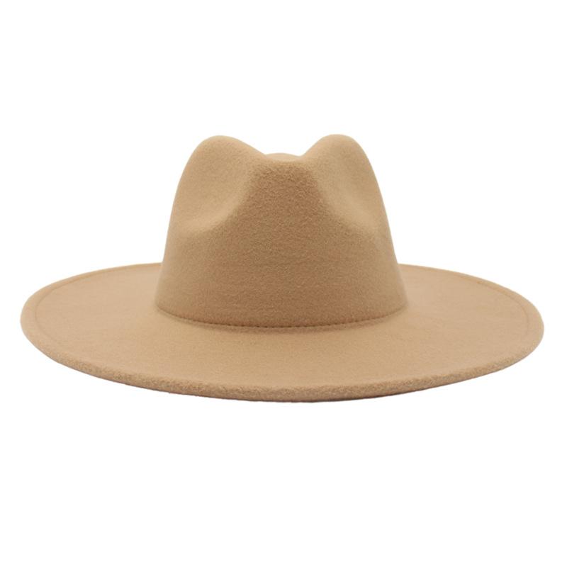 Big Brim Solid Color Cashmere Felt Hat Jazz Hat French Top Hat