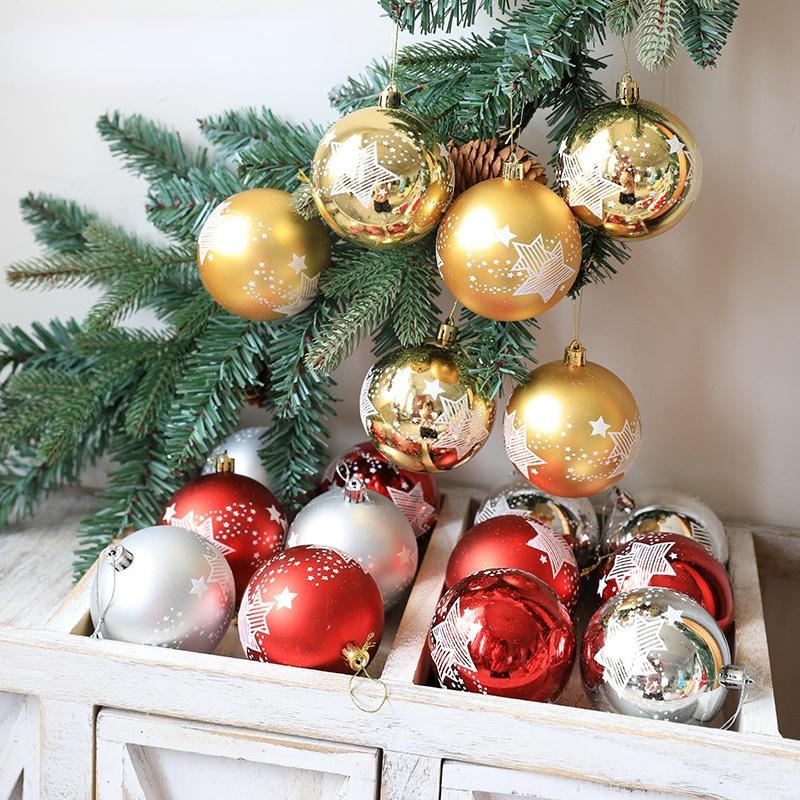 6pcs Christmas Decorations Ball Pendants For Xmas Decor Christmas Tree Ornaments New Year 2024 decorazioni albero di natale