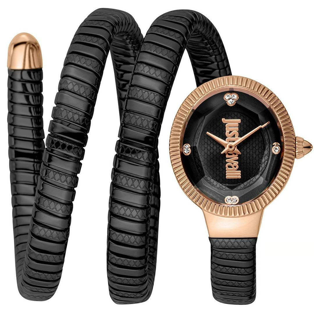 Just Cavalli Snake Black Dial Black