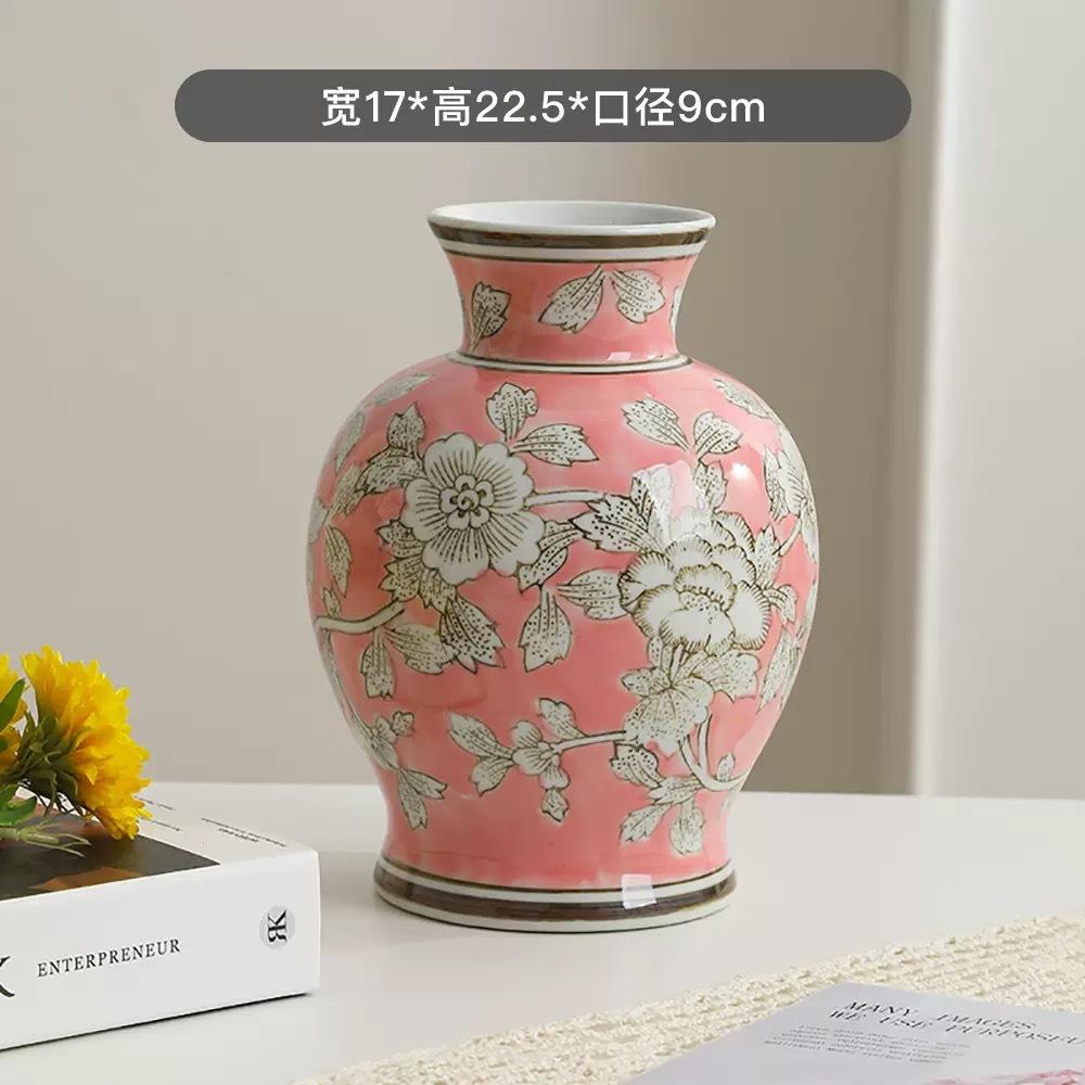 Ceramic Vase Chinese Retro Bottle Blue and White Porcelain Flower Vase Flower Arrangement Accessories Home Decoration