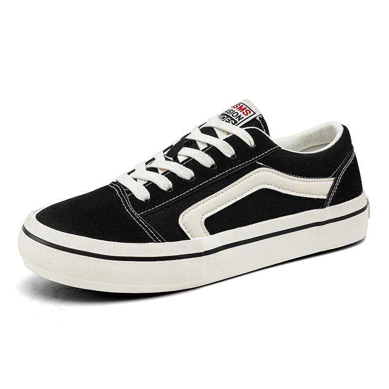 Hot Classic Black Men Canvas Shoes Fashion Lace-up Men's Vulcanized Shoes Breathable Skateboard Canvas Sneakers Man Espadrille