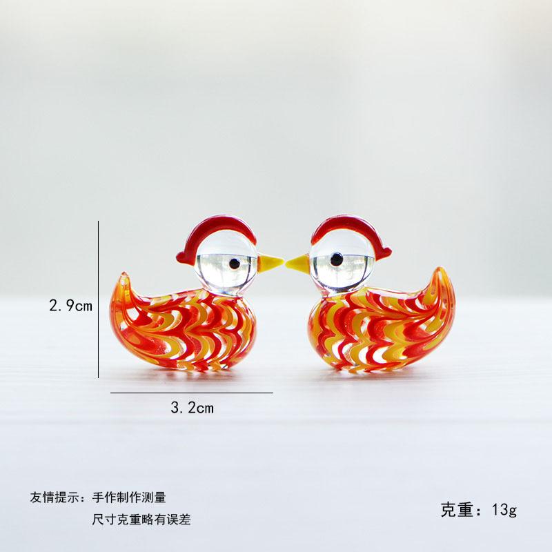 

Mini Cute Glass Mandarin Duck Figurine Cartoon Animal Tiny Statue Craft Ornament Home Garden Micro Landscap Decor Accessories 2pcs красный