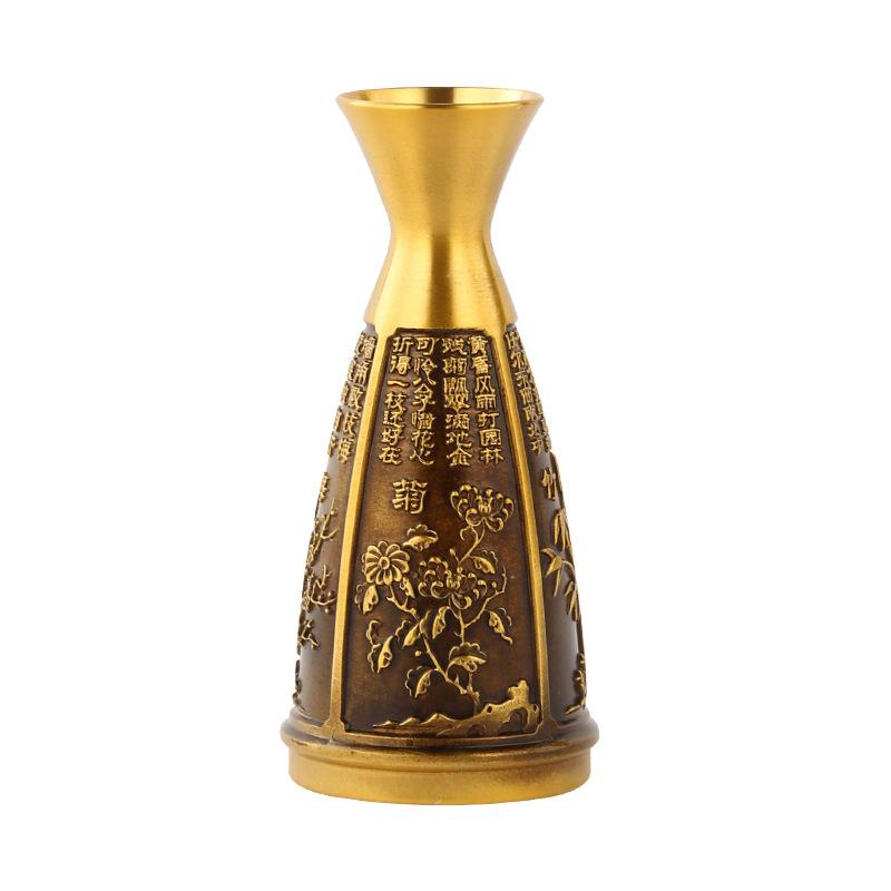 Bottle Liquor Divider Dragon and Phoenix Wine Glass Baifu Cup Brass Vintage Small Ornaments Home Office De