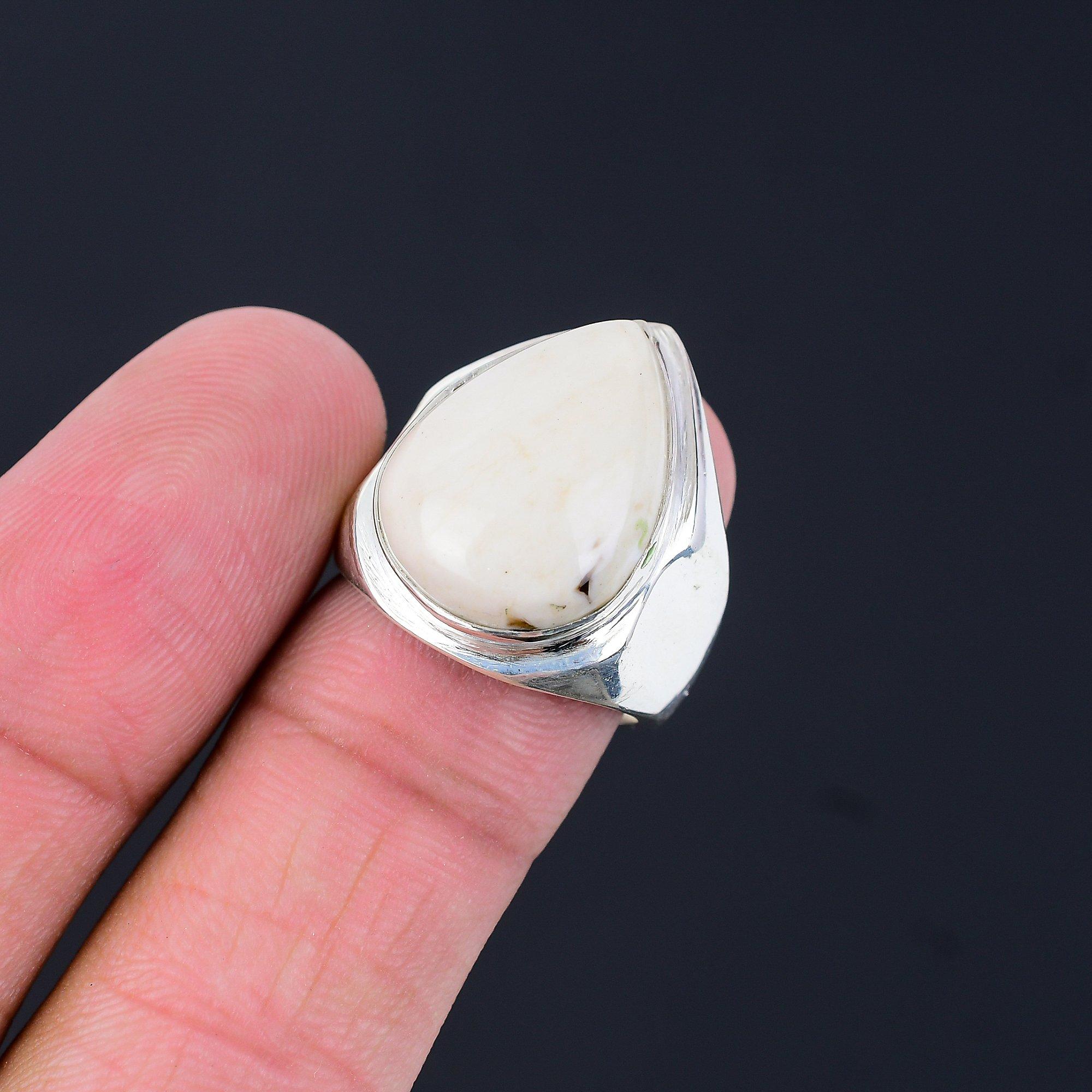 Natural Peanut Wood Jasper Multi Stone Ring Jewelry Size 8 925 Sterling Silver 8