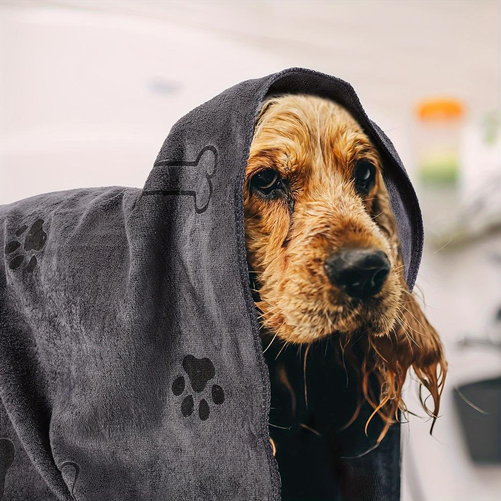 1Pcs Dog Towel Drying Cat Pet Towel Puppy Microfiber Quick-drying Dog Claw Bath Towel Absorbent Medium Dog Pet Bath Blanket