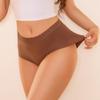 1pcs Women's High Waisted Plus Size Lace Waist Seamless Underwear, Fully Covered Hip Hugging Breathable Underwear, High-quality Comfortable Underwear