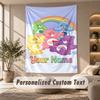 Care Bears Tapestry, Personalized Custom Text, Wall Hanging Tapestry For Living Room Home Wall Decor