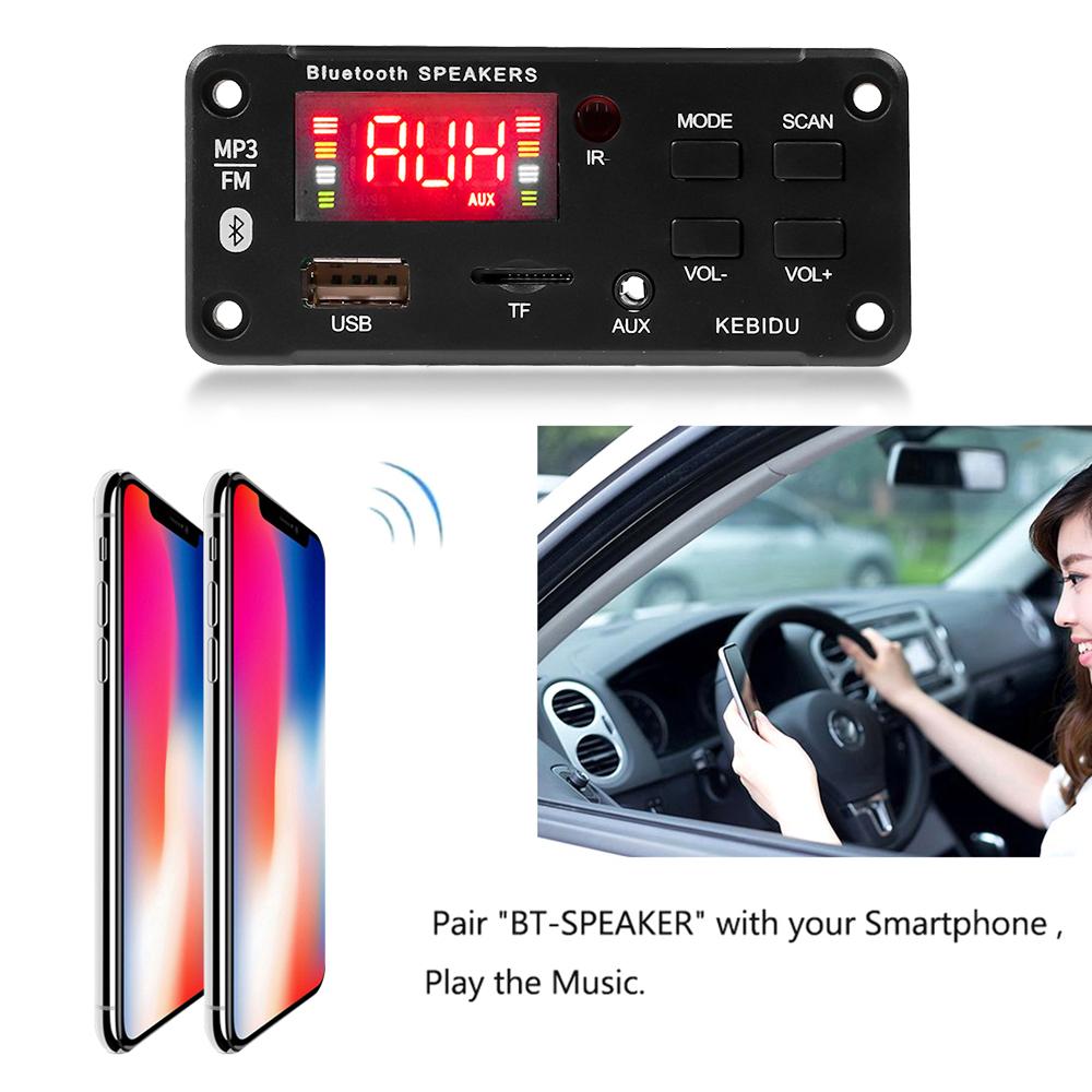 Bezdrátový Bluetooth 5.0 9V-24V MP3 WMA Dekodérový Modul Autorádio USB TF FM Rádio Modul Barevný Displej MP3 Přehrávač s Dálkovým Ovládáním