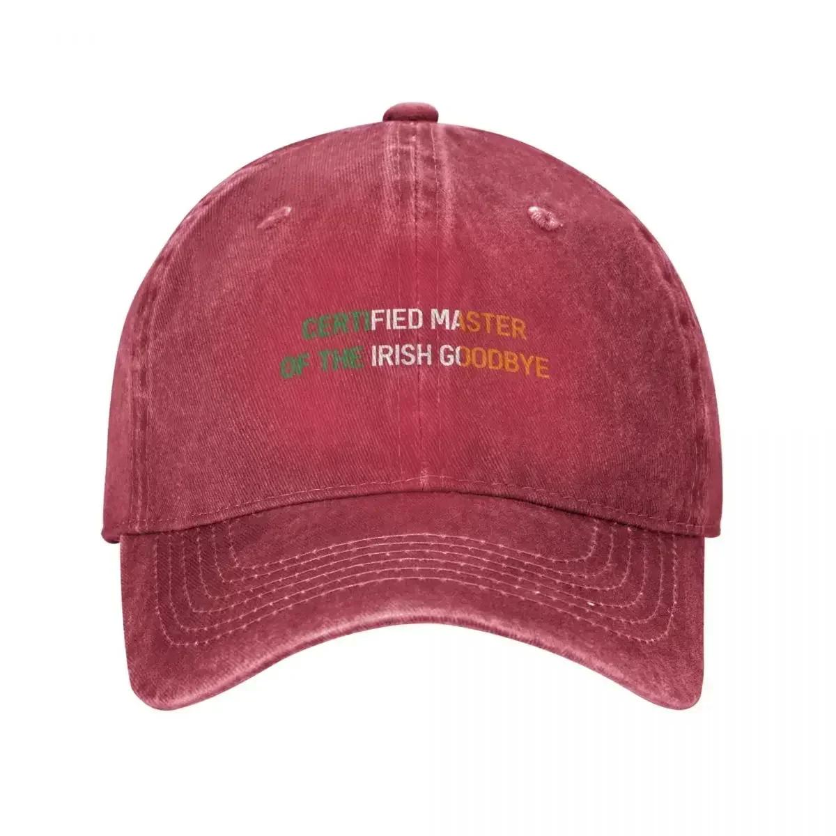 CERTIFIED MASTER OF THE IRISH GOODBYE Irish Designs Quotes Sayings Simple Writing With a Flag Baseball Cap
