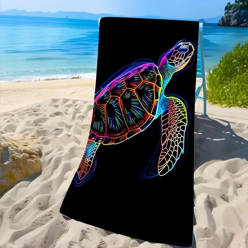 Starfish Conch Print Beach Towel Quick Dry Absorbent Sandproof Lightweight Towel for Summer Beach Vacation Camping