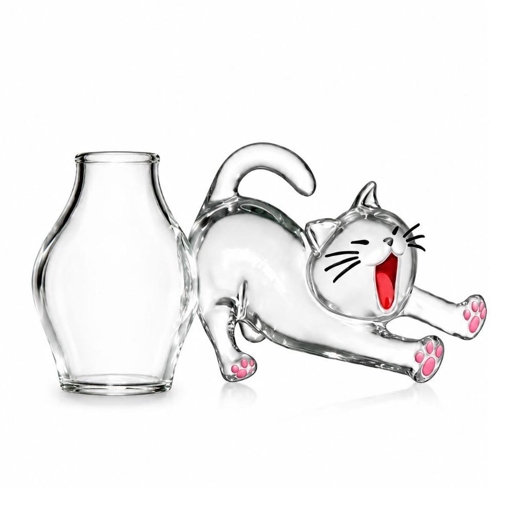 Magnetic Cat Whiskers Collection Ornaments Transparent Novelty Cat Shape Cat Refrigerator Sticker Cat Figurine Container