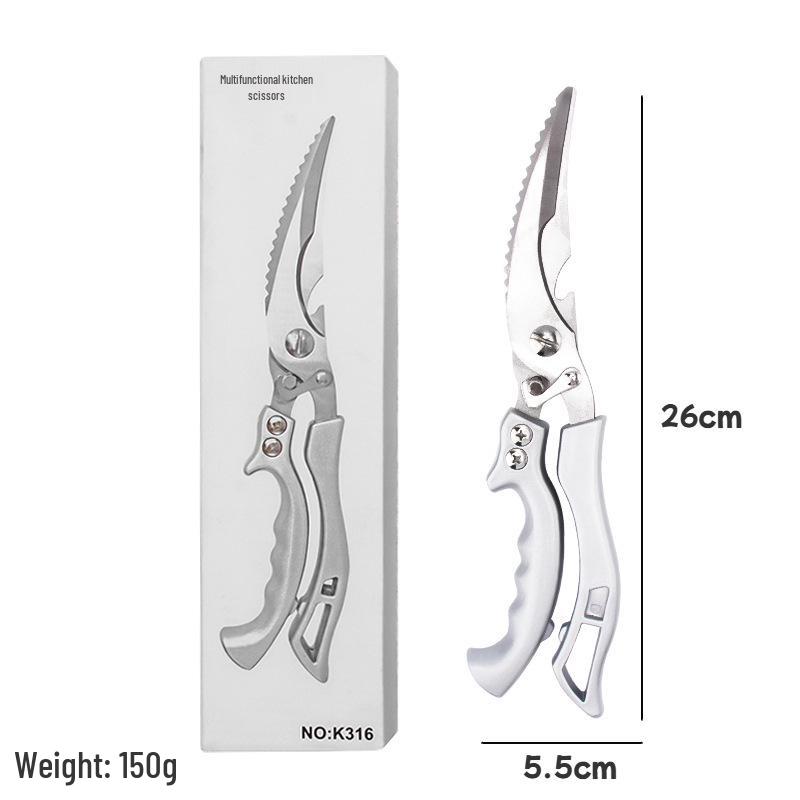 Heavy-Duty Stainless Steel Kitchen Scissors - Multi-Functional for Fish and Bone Cutting