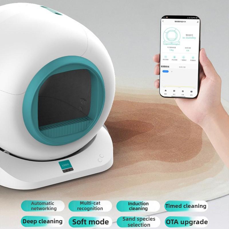 65L Automatic Cat Litter Box Self Cleaning Large Cats Litter Box APP Smart Closed Cat Toilet Dual Deodorization Pet Supplies