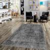Vintage Gray Soft Carpet - Non-Slip Base, Machine Washable Area Rug, Retro Turkish Oriental Kilim Rug