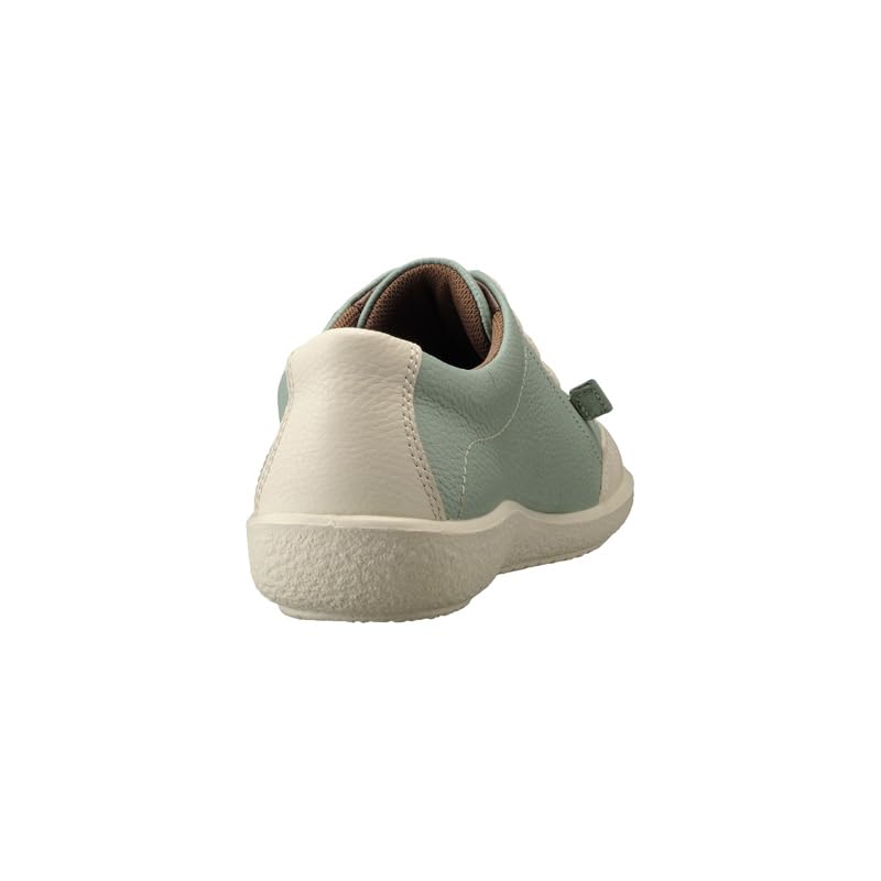 Achilles Sorbo Women's Genuine Leather Walking Shoes with Elastic Laces, Size 3E, Light Green/Off-White, Size 22.5 cm, ASC 5300