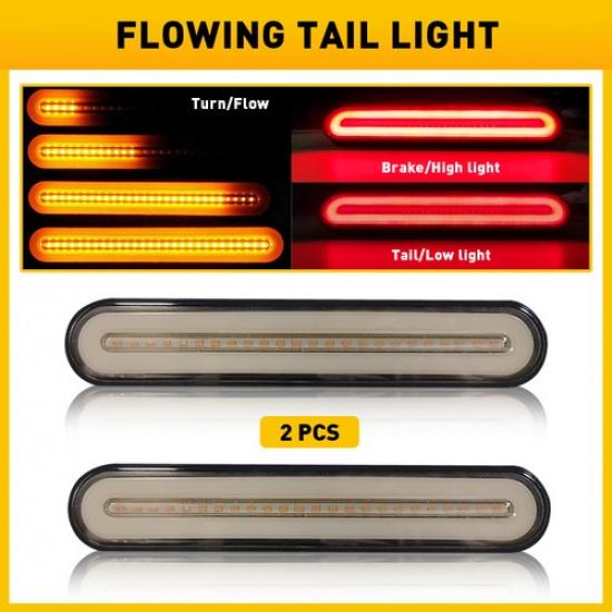 28 LED Flowing Reverse Stop Brake Turn Signal Rear Tail Light Truck Trailer EOA