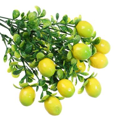 Holiday Farmhouse Lemon Tree for Home Bonsai Fruit Lemon Branch with Green Leaves Artificial
