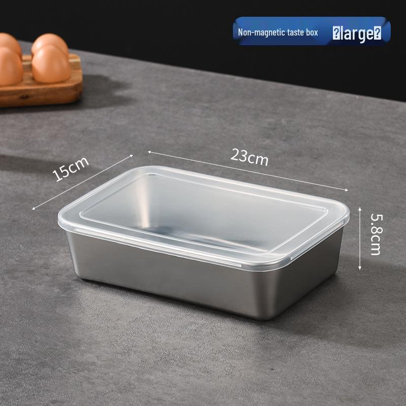 Pojemnik na żywność 304 ze stali nierdzewnej, szybkozamrażający, utrzymujący świeżość i smak, z pokrywką - Szczelny pojemnik do przechowywania żywności w lodówce i zamrażarce