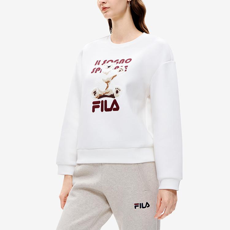 New FILA Sweatshirt Women's Cloud White F11W249208F-WT