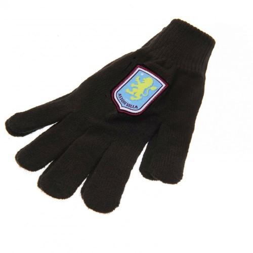 Aston Villa FC Childrens/Kids Knitted Gloves