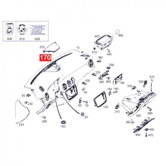 Dashboard Sun Load Light Sensor for Mercedes-Benz GLS-class W166 2015-