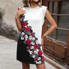 Women's Flower Print Sleeveless Round Neck Casual Dress
