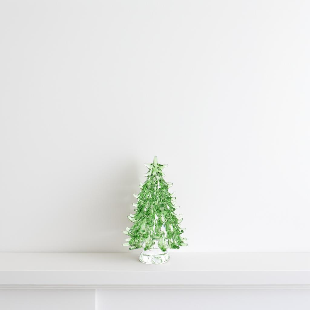 Mini Christmas Tree Crystal Desktop Decor Small Xmas Holiday Village Scene Table Decoration Christmas Supplies Five-