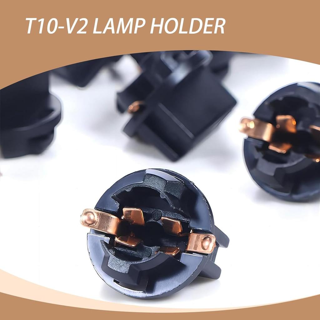 10 PCS Car trument Indicator Lamp Socket, T10 Twist Lock Socket, Twist Lock Wedge License Plate Light Micro Vehicle Reading Light Adapter Lamp