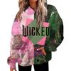 Women's Casual Fashion Witch Print Long-Sleeve Hooded Sweatshirt With Pockets