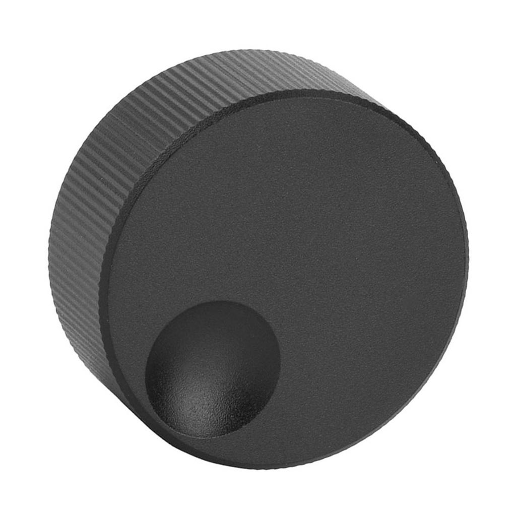 Gałka regulacji głośności 32x13mm, czarna, matowa, solidna, aluminiowa, do potencjometru 6mm
