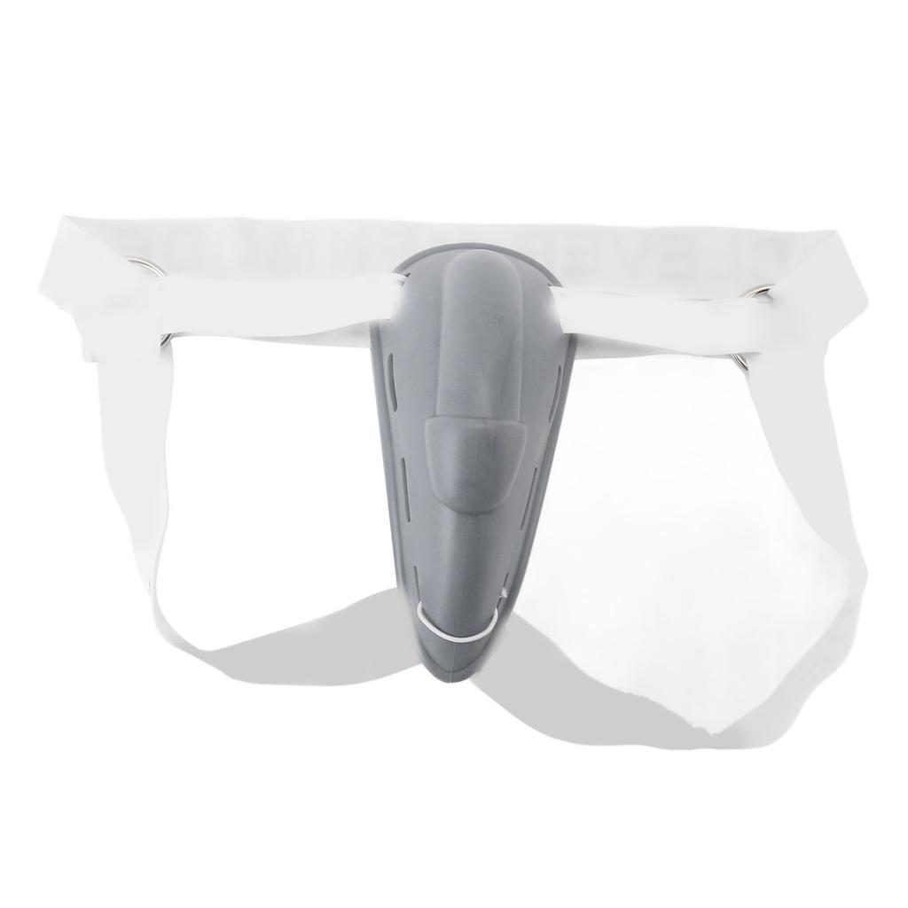 Underwear Bulge Cup Metal Rings Wide Belt Washable Elastic Reduce Friction Men Bulge Cup Cover Grey