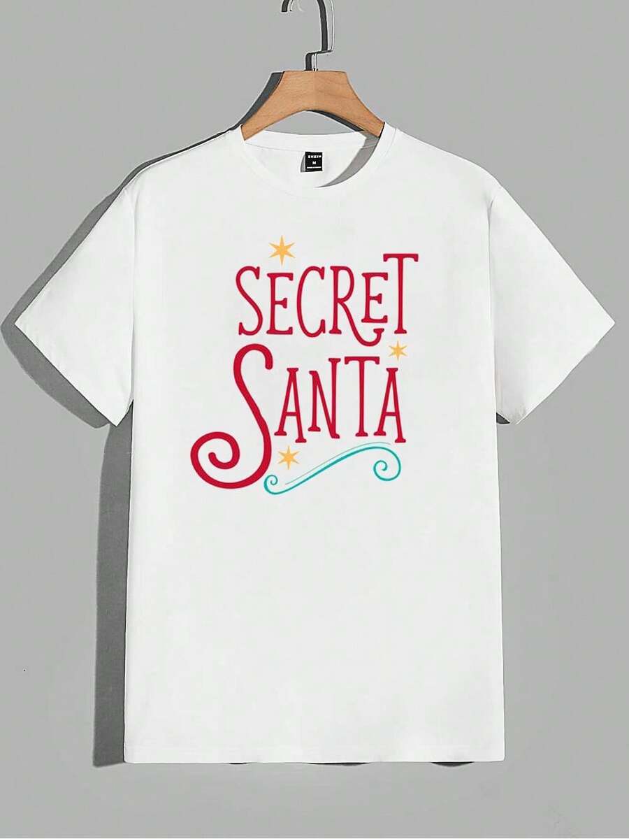 

SECRET SANTA--Lightweight And Breathable Unisex s Graphic T-Shirt S