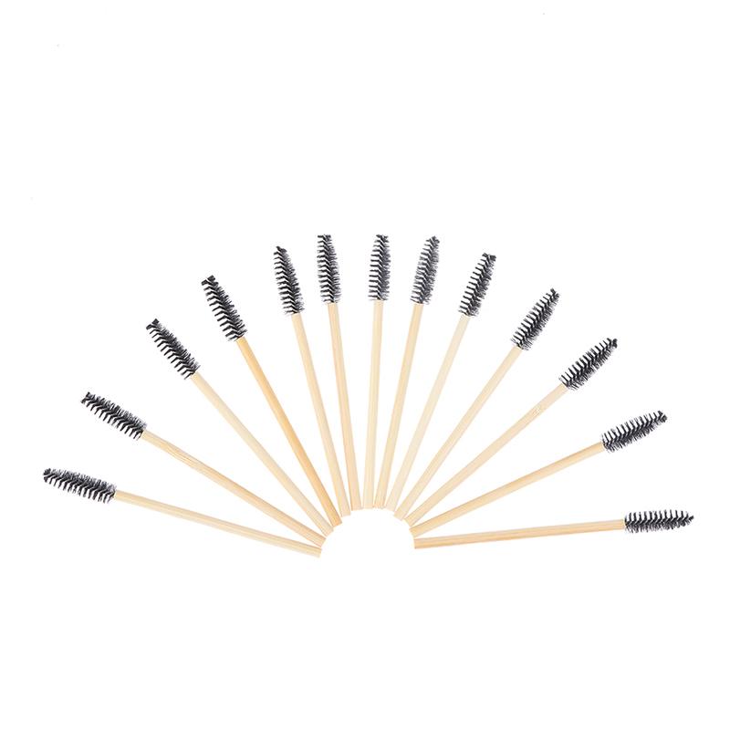 

50Pcs Bamboo Handle Eyelash Brush Makeup Brush Eyelash Extension Eyebrow Brush