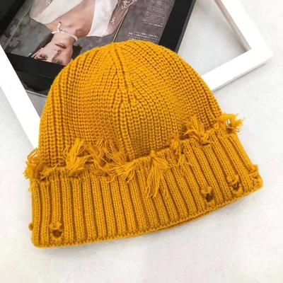 Gestrickte Winter warme Mütze einfarbig atmungsaktive Kappe für draußen Pendler Mode Geschenk