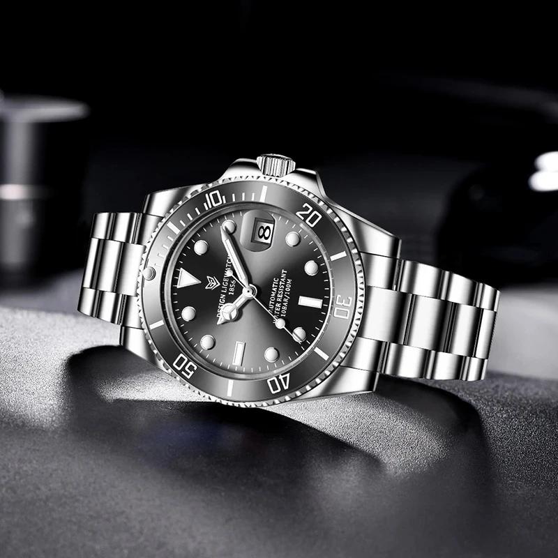 Reloj Automático de Lujo de Marca Superior para Hombre Moda Impermeable Deportivo Relojes de Pulsera Mecánicos para Hombre Casual Automático con Fecha