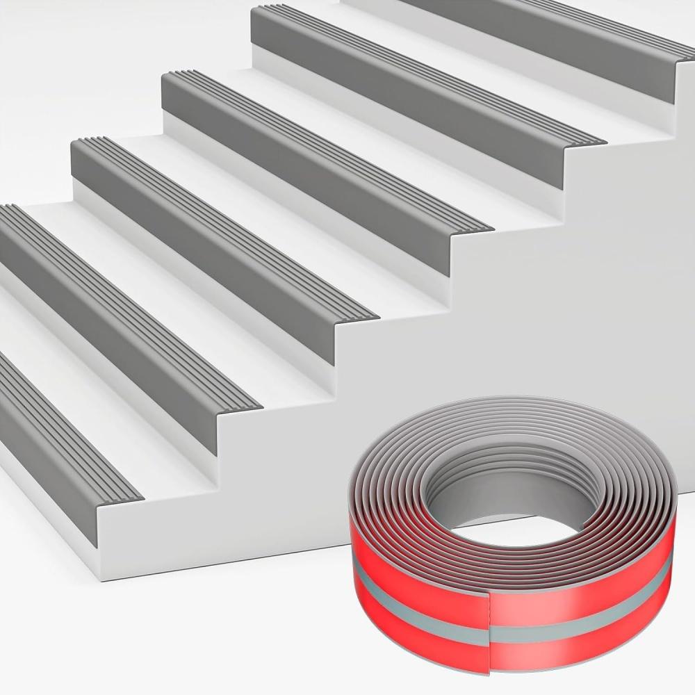 1pc 2mX109mm L-Shaped Stair Nosing Rubber Stair Nosing Non-Slip Self-Adhesive Stair Edge Protector Anti-Slip Strips Waterproof