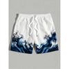 Ink Wash 3D Gradient Print Men's Shorts Summer Hawaiian Beach Casual Loose Sports Quick-Drying Swim Trunks