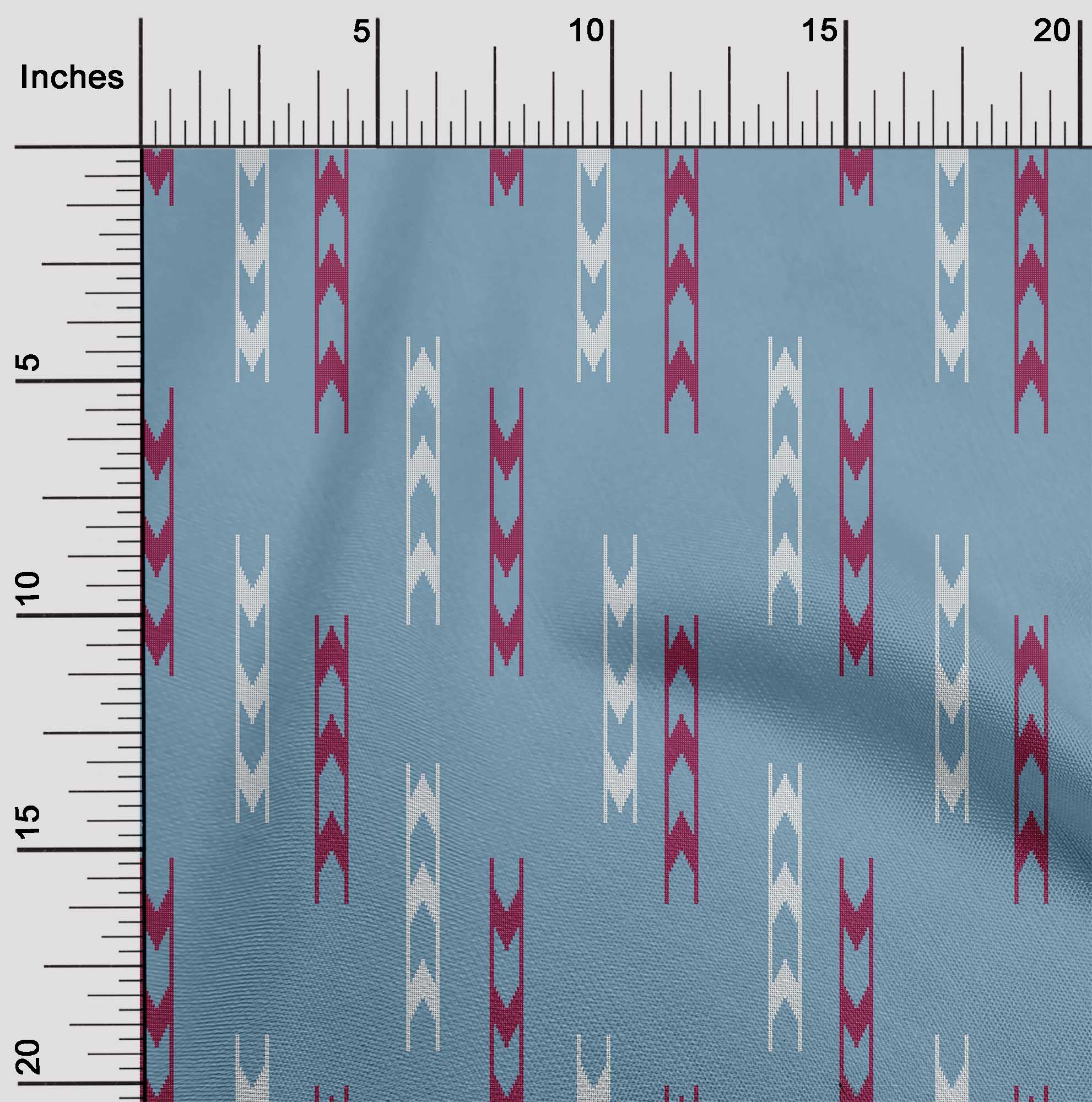 

OneOone Cotton Flex Тканина зі стрілкою. Тканина з принтом Kasuri, 40 дюймів 42 Inch - Viscose Chiffon синій