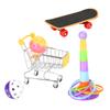 4ks/sada papouščích puzzle hraček zvonek míč vozík skateboard kruh sada pro papoušky stojící trénink