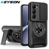 KEYSION Magnetic Phone Case for Infinix Hot 60i 4G 60 5G Hot 60 Pro Slide Camera Protection Upright Kickstand Shockproof Cover