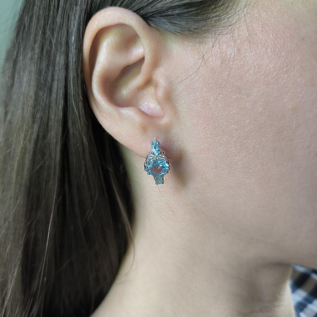 Silver Earrings with Natural Topaz 4.108ct (2188285)