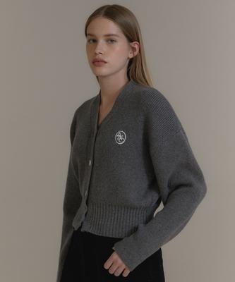 Anoetic Anc Embroidered V-Neck Cardigan_Grey