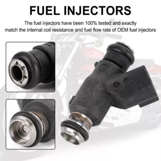 2Pcs Fuel Injectors for Harley Davidson Motorcycle 25 Degree 27709-06A 2770906A