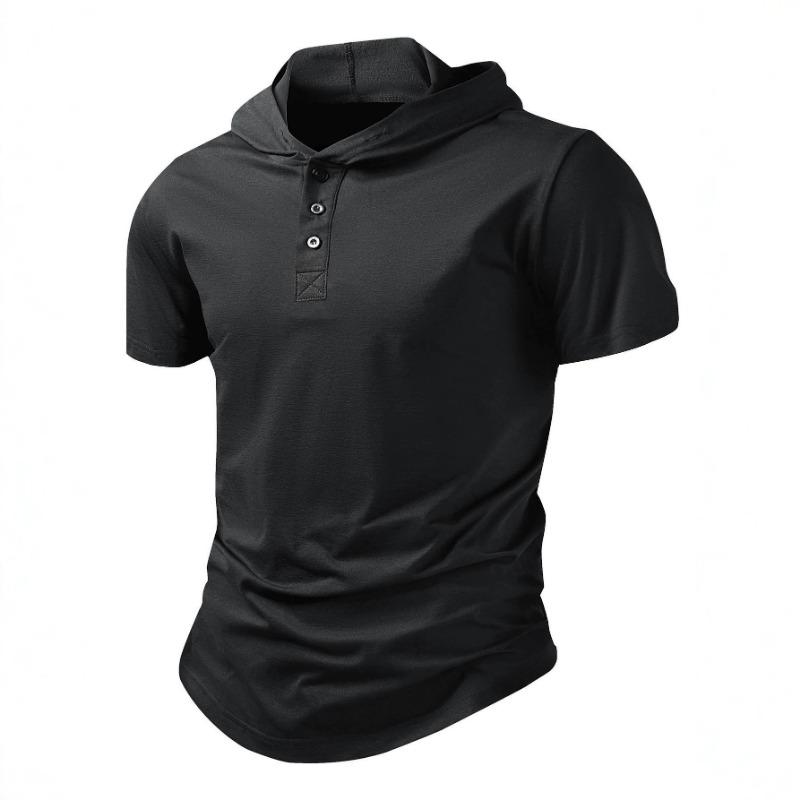 Men S Casual Sports Short Sleeve Hooded T Shirt S