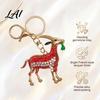 Goat Keyring Accessory Keychain with Sparkling Rhinestones Metal Animal Pendant for Decorative Handbag Charm Car Keys Backpacks Handbags Gift Lovers