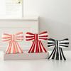 Ceramic Gift Ins Candle Cup Ambience Bow Shaped Design Unique Handicrafts Ornaments Stripe Pattern Decorative 3 Colors