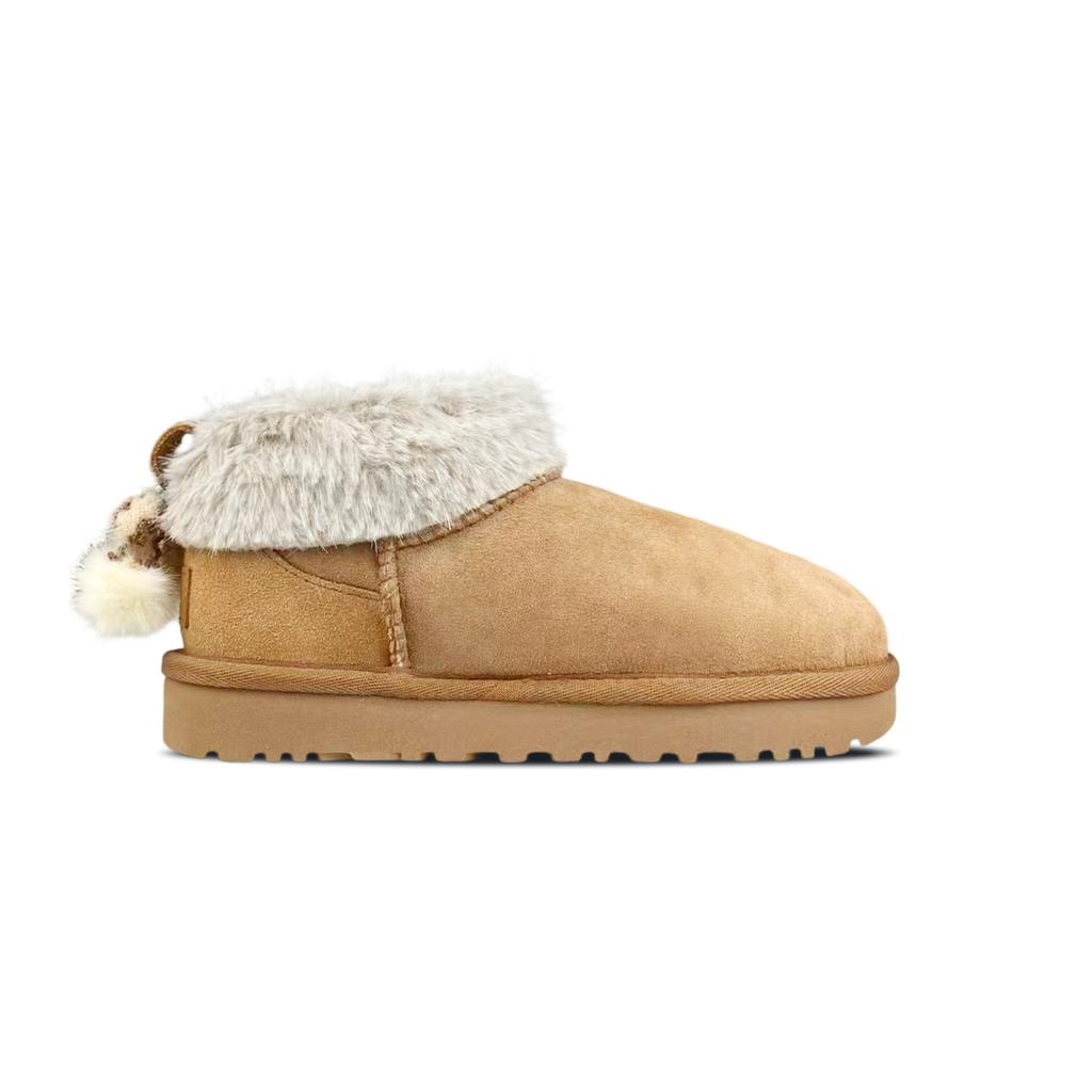 UGG CLASSIC ULTRA MINI Thermal Ankle Length Snow Boots Women's Brown 1116109-CHE(Team373-BOX)